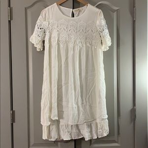 Promesa white short sleeve dress size L